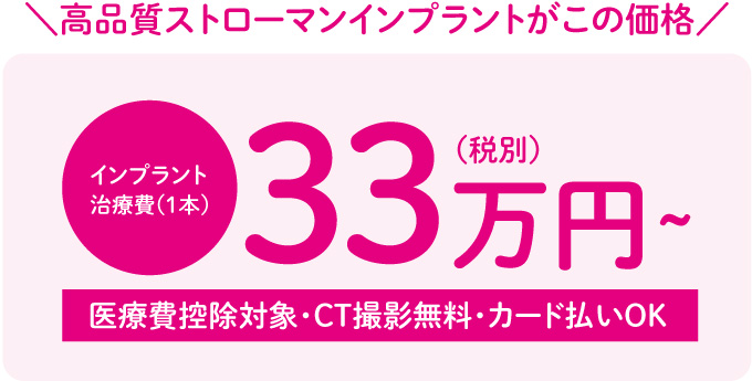 高品質ストローマンインプラントがこの価格